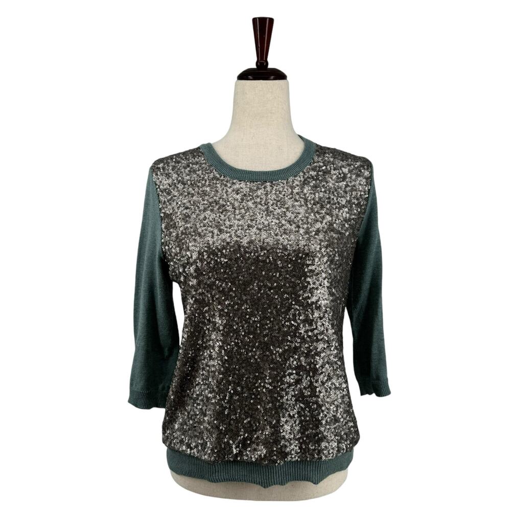 Wrap Designed in London Sequined Sweater Silk Cotton 8 Womens